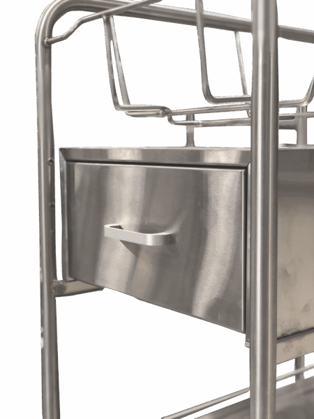 Stainless Steel Bassinet Carrier with End Drawer - Image 2