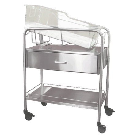 Stainless Steel Bassinet Carrier with Drawer & Bottom Shelf - Image 2