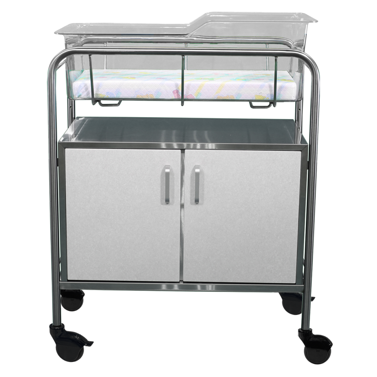 8048SS Stainless Steel Medical Bassinet with Closed Cabinet — Blickman
