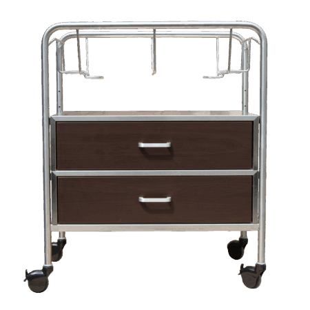 Stainless Steel Wood Faced Bassinet with 2 Drawers OVERSTOCK